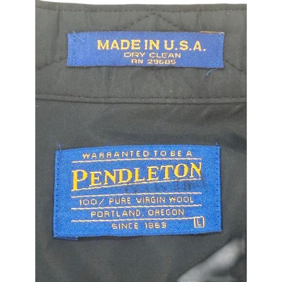 PENDLETON 100% Merino Wool Vintage Button Down Red Blue Plaid Shirt-Men's Large - Picture 6 of 12